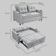 image 7 of HOMCOM 2 Seater Pull Out Sofa Bed with Pockets for Living Room Light Grey 