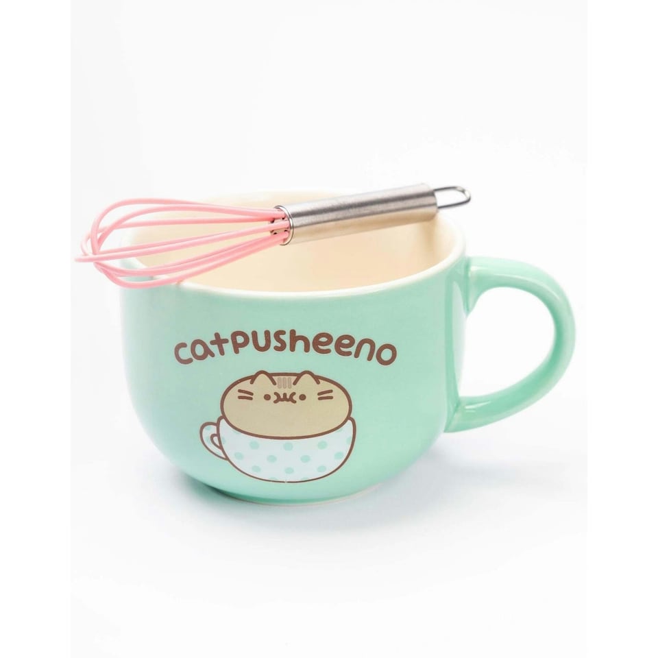 image 1 of Pusheen Catpusheeno Mug and Stencil Set - Turquoise/Pink - One Size