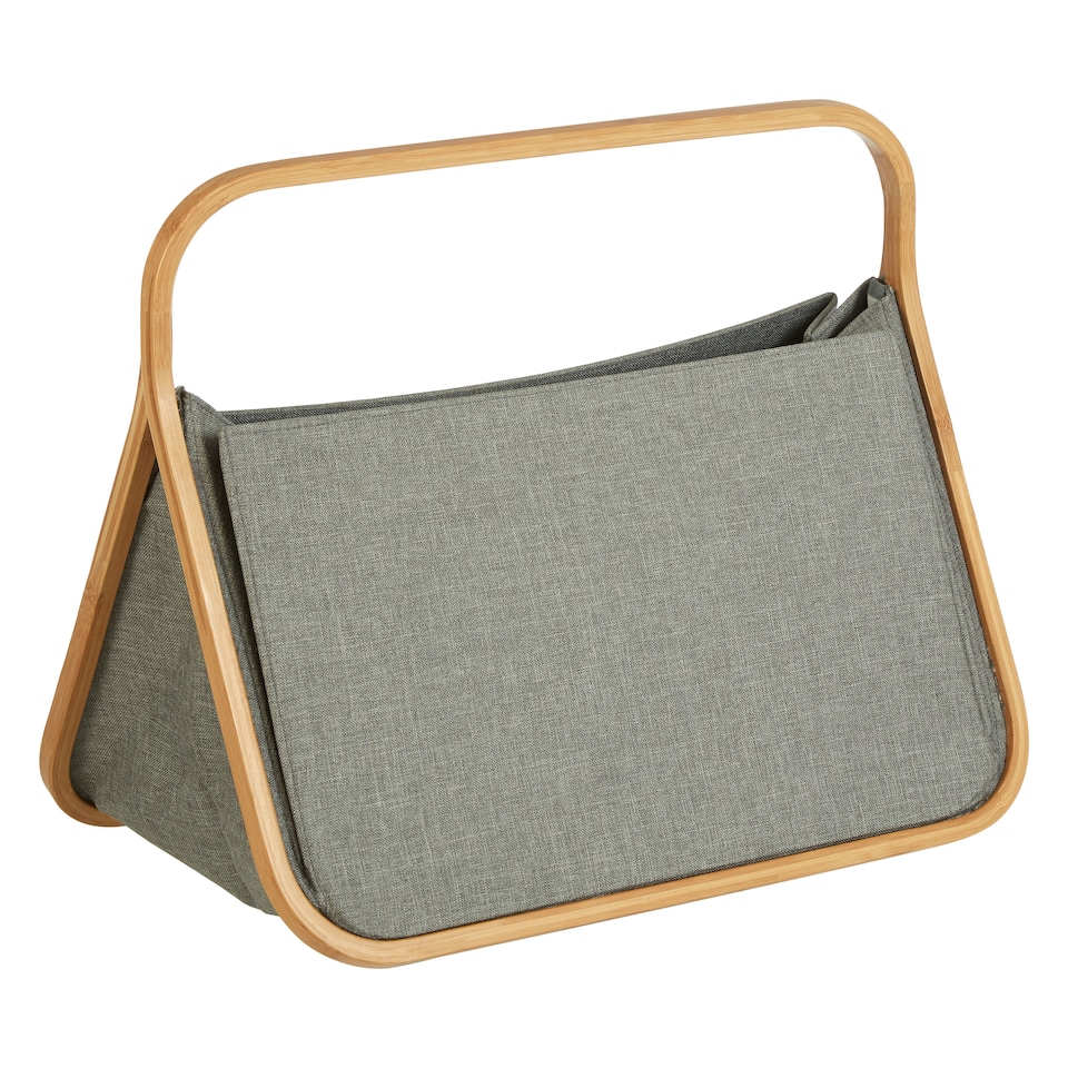 image 1 of Interiors By Premier Bath Storage Basket With Handle, Multiuse Laundry & Cleaning Organizer, Portable Bathroom Hamper For Towels Grey