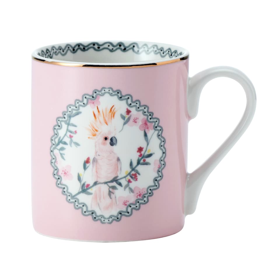 image 1 of Mikasa Cockatoo Straight-Sided Porcelain Mug, 280ml | Pink