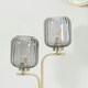 image 1 of ValueLights Amelie Gold 2 Way Table Lamp with Smoked Ribbed Glass Shades