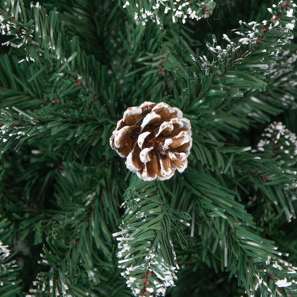 image 1 of 5ft (1.5m) Tall Rocky Mountain Pine Christmas Tree with 526 Snow Tipped Branches & Pinecones
