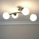 image 2 of ValueLights Jas Brushed Chrome 4 Way Ceiling Light with Opal White Frosted Glass Globe Shades