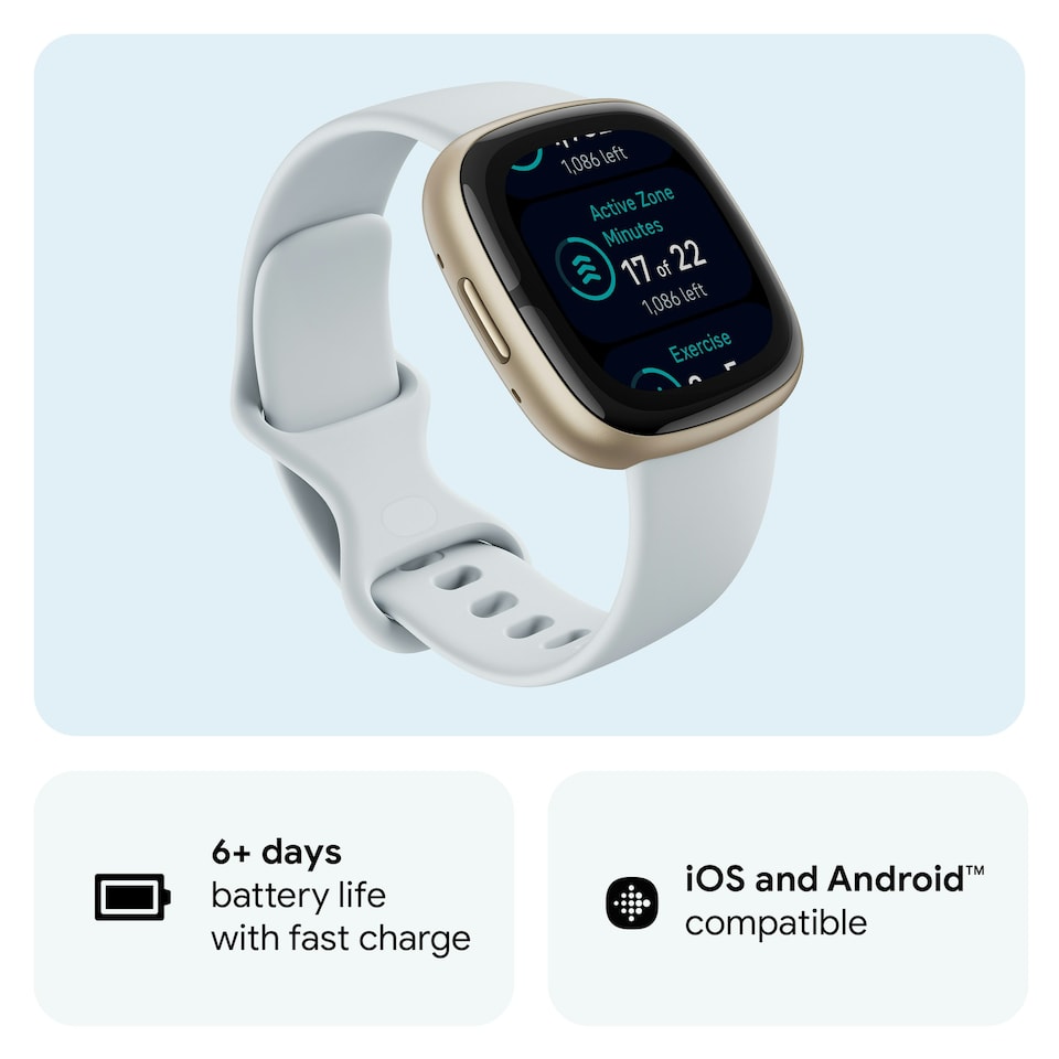 image 1 of Fitbit Sense 2 - Blue Mist / Soft Gold