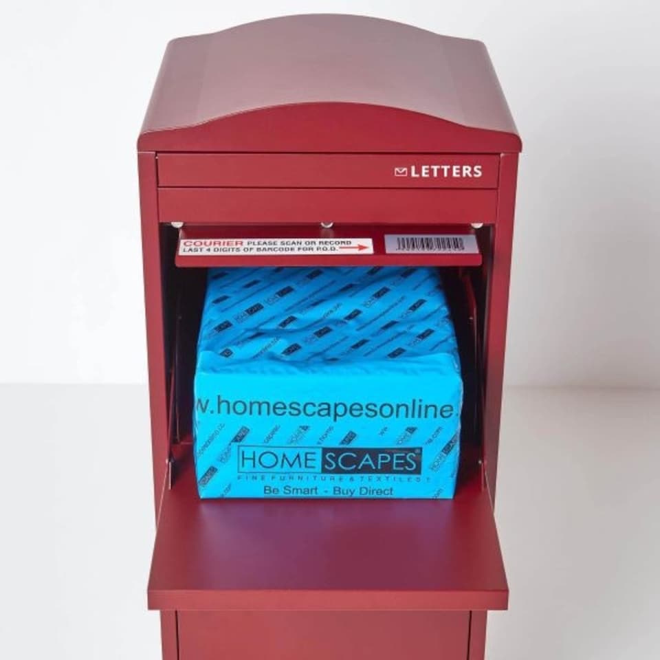image 1 of SMART PARCEL BOX® Large Curved Top Front Access Dark Red Red