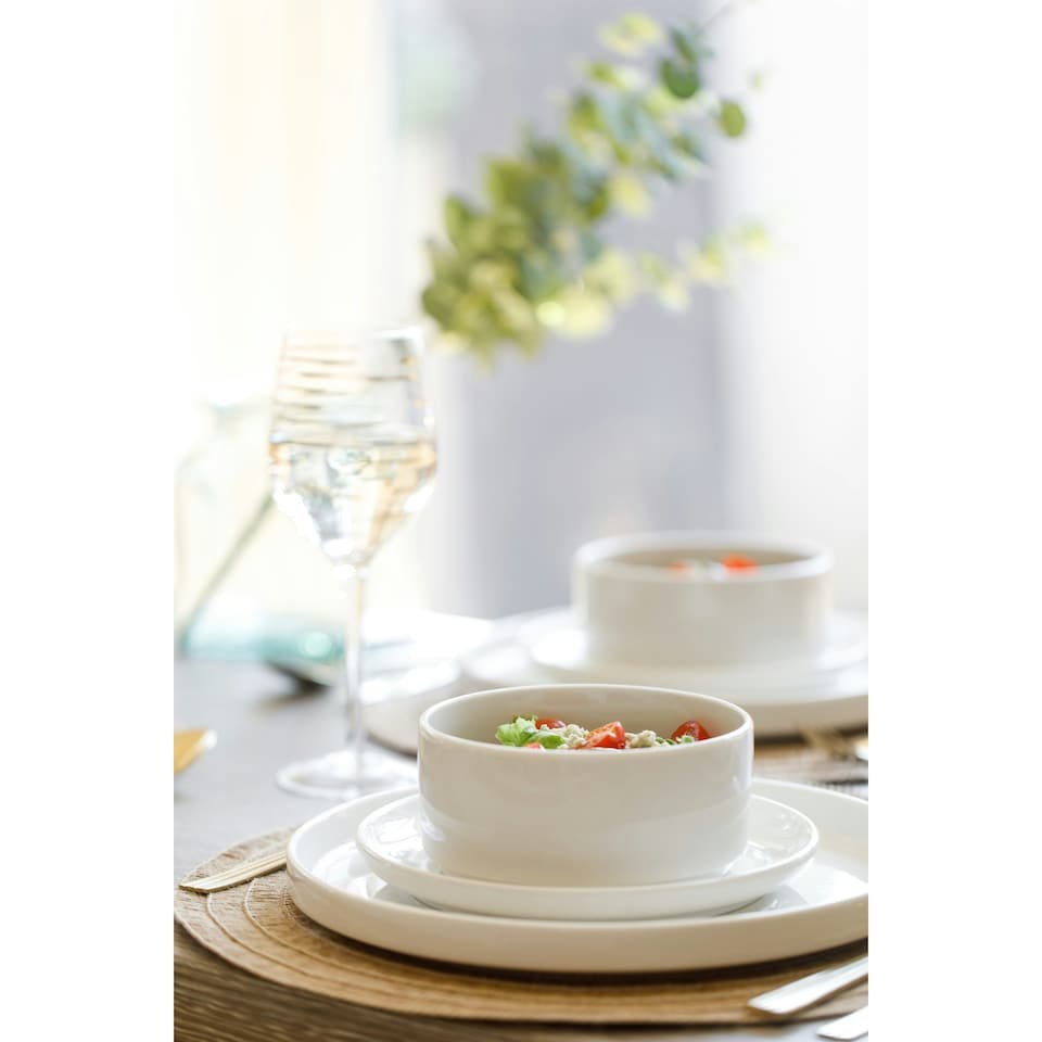 image 1 of Mikasa Dinner Set White Porcelain Camberlie 12 Piece