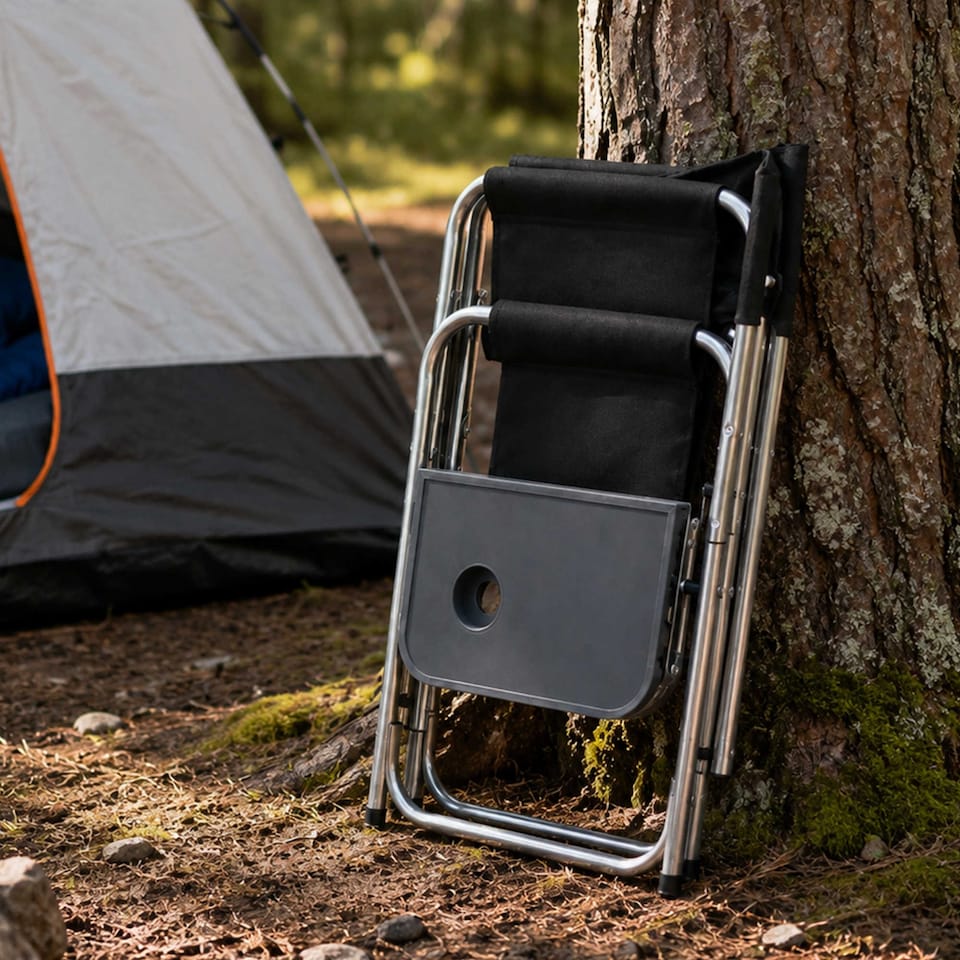 image 1 of Folding Lightweight Outdoor Portable Directors Camping Chair | Black