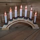 image 1 of Premier Wooden Christmas Candle Bridge Arch with 7 Flickering Candle Bulbs Mains Operated