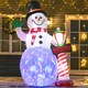 image 2 of HOMCOM 8ft Christmas Inflatable Snowman with Street Lamp Lighted Decoration