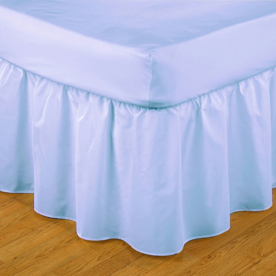 image 1 of Belledorm Easy Fit Frilled Platform Valance - Duck Egg Blue - Kingsize