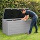 image 8 of Olsen & Smith Large 680L Weatherproof Outdoor Sit On Wood Effect Plastic Garden Bench Storage Box Chest Container Furniture Brown Brown | Brown