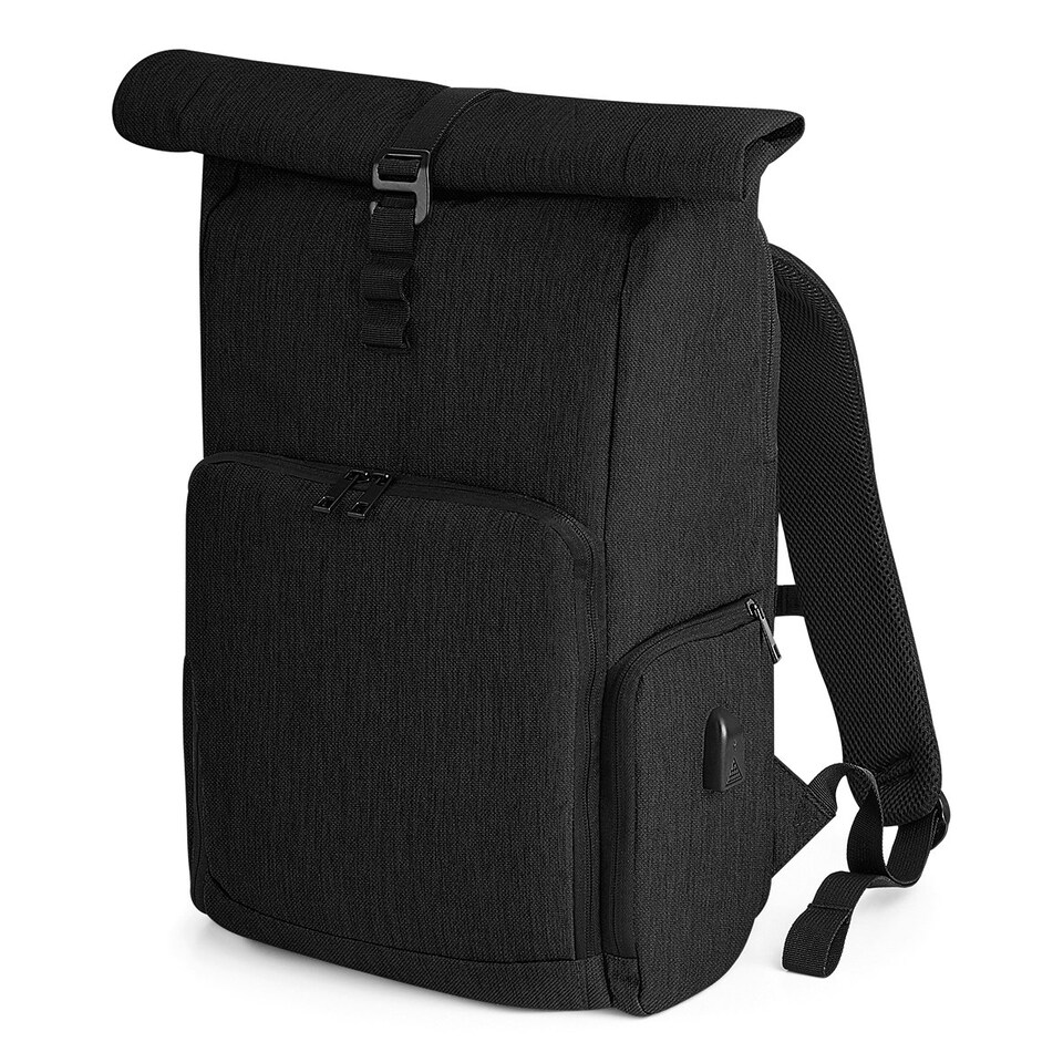 image 1 of Quadra Q-tech Charge Roll-top Backpack - Black - One Size