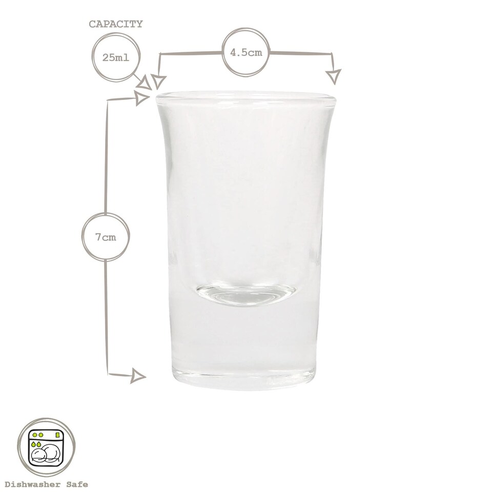 image 1 of Rink Drink Tall Shot Glasses - 25ml - Clear - Pack of 12 | Clear | Clear