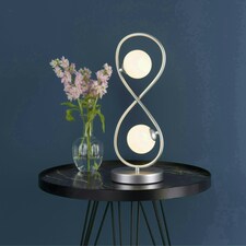 Lena 2 Light Matte Silver Table Lamp Chrome