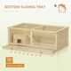 image 5 of PawHut Wooden Hamster Cage w/ Sliding Tray, Openable Top, Hut, Natural Wood