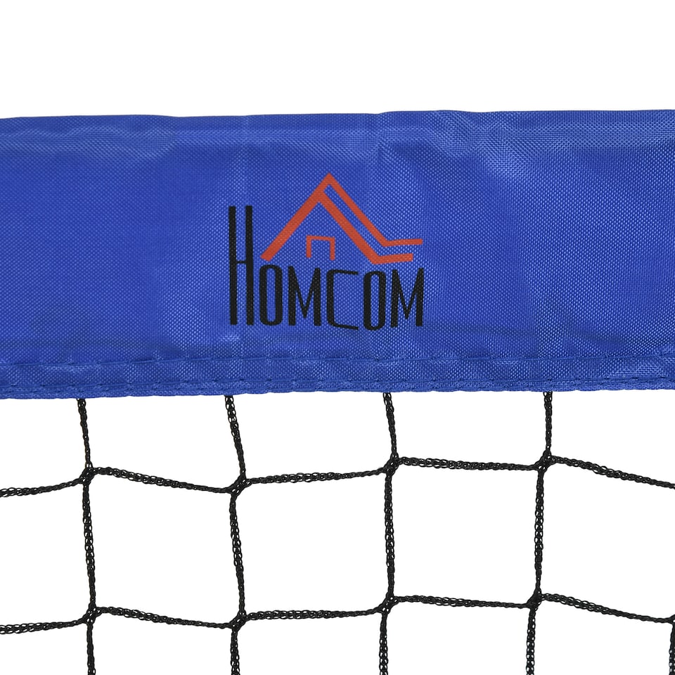 image 1 of HOMCOM Set of 2 Football Goal Net 6 x 3 ft Foldable Outdoor Sport Training Teens Adults Football with Carrying Bag Blue