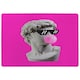 image 1 of Plaster statue,  David's head in pixel glasses (Rug) Pink | XL