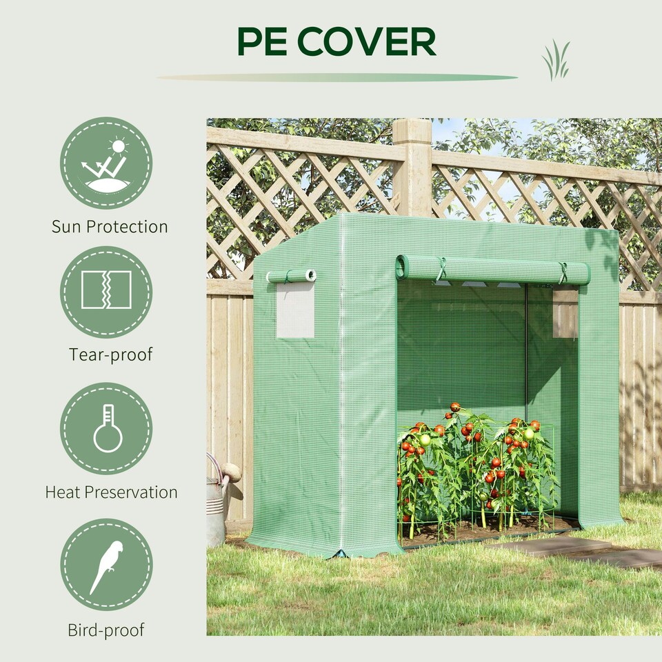image 1 of Outsunny 200x76x168cm Walk-in Garden Greenhouse Plant Warm House