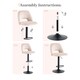 image 10 of SONARA Set of 1 Adjustable Velvet Upholstered Breakfast Bar Stools | White