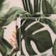 image 4 of OHS Tropical Floral Print Soft Polar Fleece Blanket Throw, 120x150cm - Green