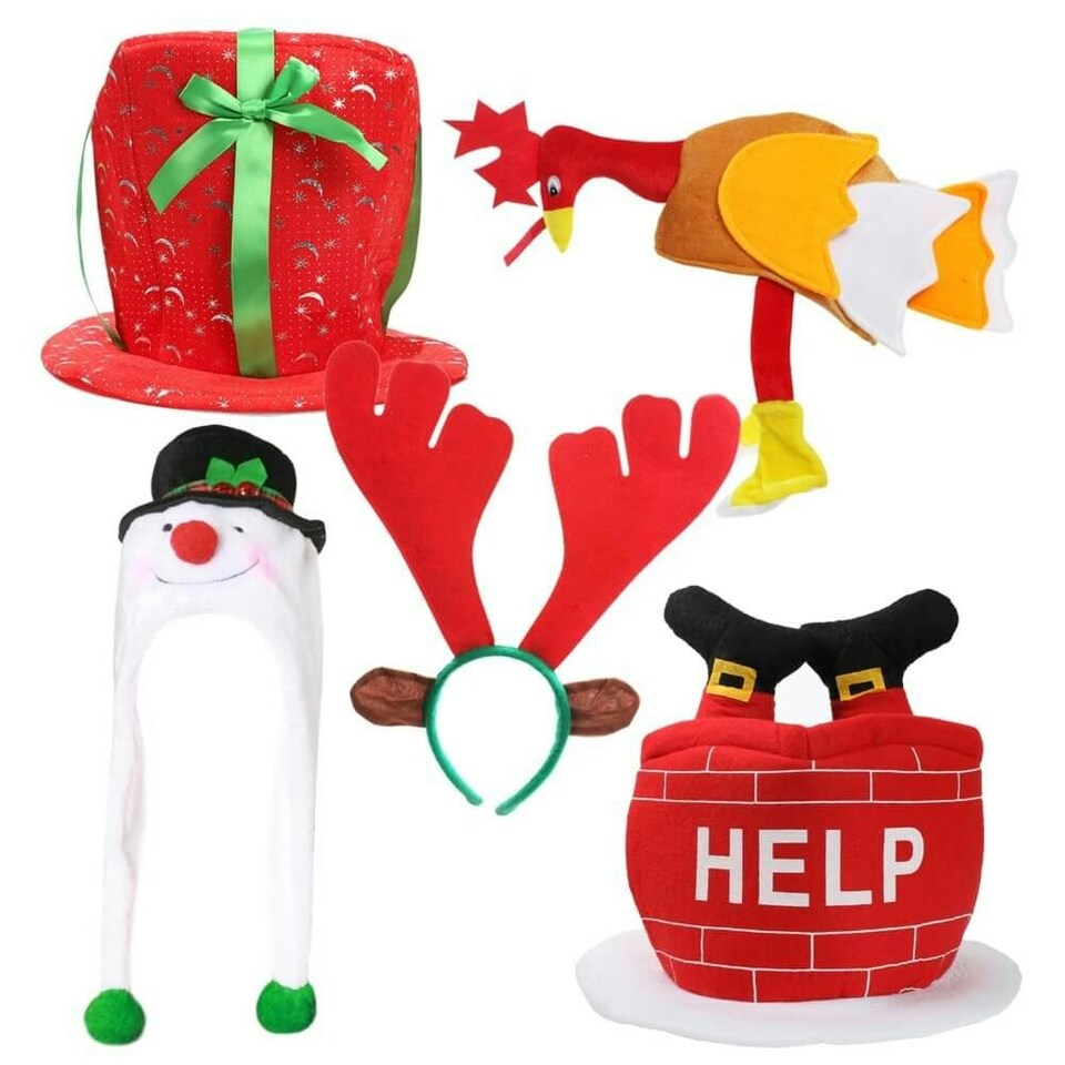image 1 of 5 Novelty Christmas Hats Red | 5