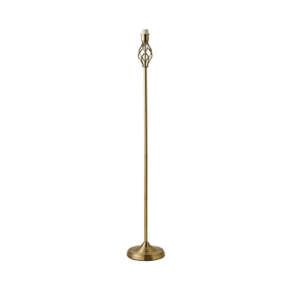 image 1 of ValueLights Memphis Twist Antique Brass Floor Lamp Base Only | Gold