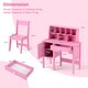 image 10 of COSTWAY Kids Study Desk and Chair Set Children Wooden Craft Table & Chair-Pink