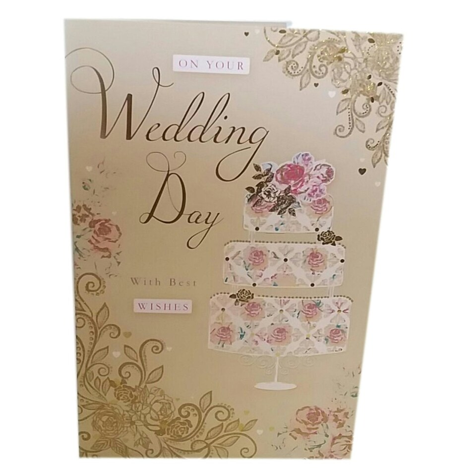 image 1 of Wedding Day With Best Wishes Greeting Card