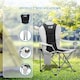 image 3 of Get Fit Camping Chair - Outdoor Folding Chair With Magazine Pocket, Cup Holder & Carry Bag Weight Capacity of 130kg - Grey