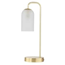 Victoria - Satin Brass Touch Lamp with Frosted Glass Shade Bronze | White