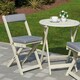 image 3 of Greenhurst Foldable Wooden Bistro Set – 2 Chairs with Cushions & Round Table in Forest White