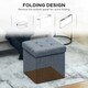 image 5 of HOMCOM Foldable Sherpa Fleece Storage Ottoman, 38 x 38 x 38 cm Blue