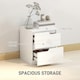 image 4 of HOMCOM Modern Bedside Table with 2 Drawers for Bedroom, Living Room, White