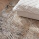 image 3 of KUKOON Greige Distressed Abstract Geometric Motif Area Rug 80cm x 150cm Cream