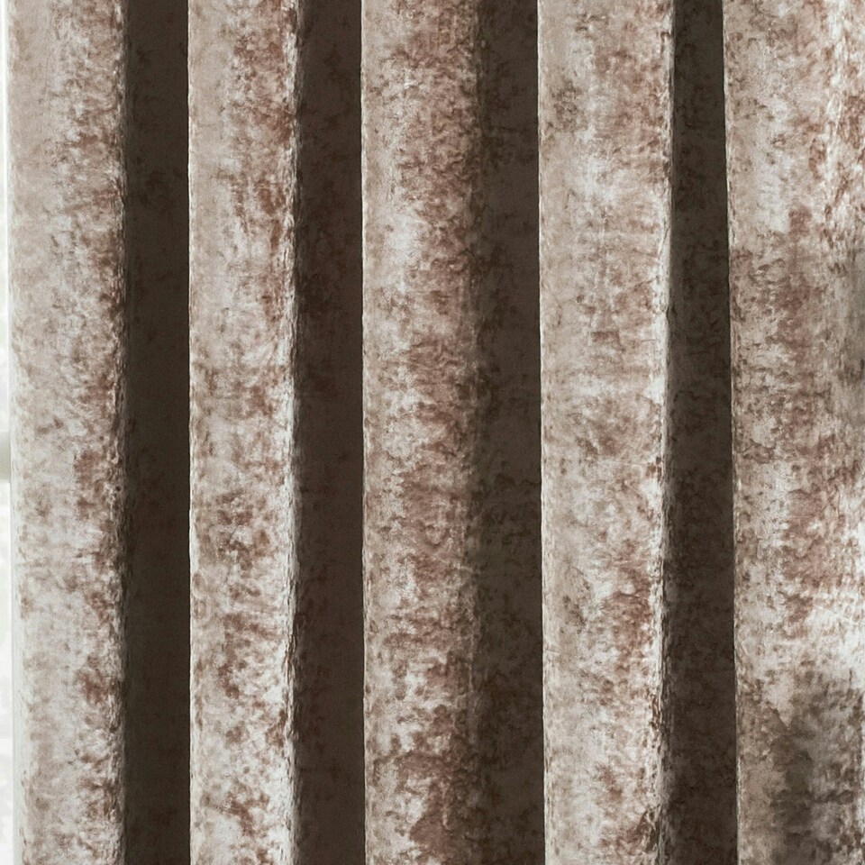 image 1 of Paoletti Verona Crushed Velvet Oyster Eyelet Curtains 168 x 137cm