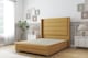 image 1 of Sloomy Sterling Mustard Plush Divan Bed Base No Drawers With 54 Inch Wingback Headboard & 12 Inch Matching Footboard | Gold | Mustard | Double | 1