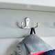image 5 of Coat Hook Wall Mounted Unit 2 Open Shelves 4 Robe Hooks Bathroom Hallway Grey