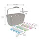 image 7 of JVL Plastic Peg Basket, Grey with 36 Prism Soft Touch Mini Plastic Pegs, Multi