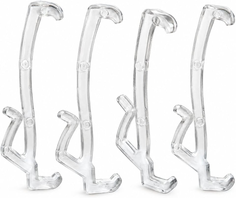 image 1 of 65mm Valance Pelmet Clips for Wood Venetian Blinds Clear Pack of 4