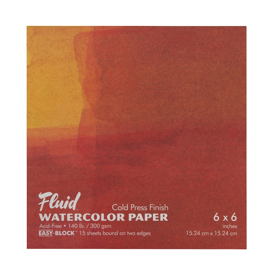 Speedball Fluid Cold Press Watercolour Paper Block, White, 6 x 6inch