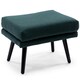 image 3 of Winslow Wing Back Fabric Occasional Button Back Armchair w Footstool (Green)
