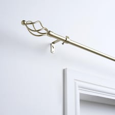 OHS Curtain Pole Extendable 16mm Metal Finnials Twist End Rod 70-120cm | Bronze