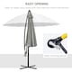 image 3 of Outsunny 3(m) Cantilever Shanghai Parasol w/ Crank Handle, Cross Base, Grey