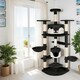 image 10 of Cat Tree Nelly - 204 cm tall, sisal scratching posts, toy & anti-tip protection - Black/White