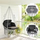 image 5 of Outsunny Hanging Chair Outdoor Hammock Chair with Soft Cushion, Cotton Rope Boho Style Swing Chair, Hanging Garden Swing Seat for Indoor Outdoor, Dark Grey | Grey | Dark Grey