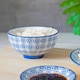 image 5 of Nicola Spring Hand-Printed Rice Bowls - 12cm - Navy - Pack of 6 Blue