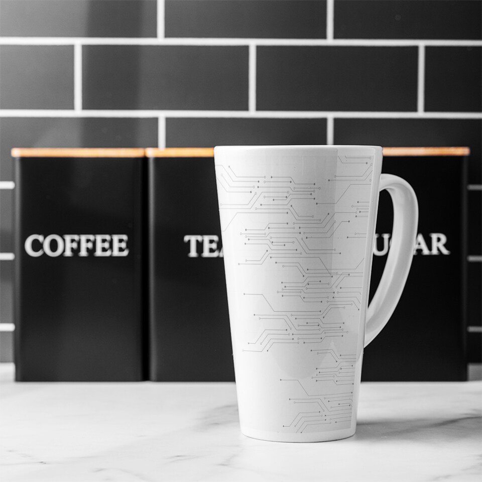 image 1 of Digital With Technology Circuit Board Latte Mug