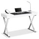 image 1 of Centurion Supports ADONIS Gloss White and Chrome Ergonomic Home Office Luxury Computer Desk | White | White | 1
