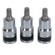 image 5 of T45 Torx / Star Male Bit Sockets 1/2" Drive 3pc 55mm Chrome Vanadium CRV