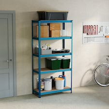 Home Vida 5 Tier Garage Shelf Heavy Duty Boltless Shelving Storage Unit, Blue